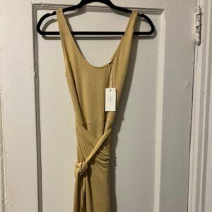 Vince Yellow Scoop Neck Camisole Wrap Dress